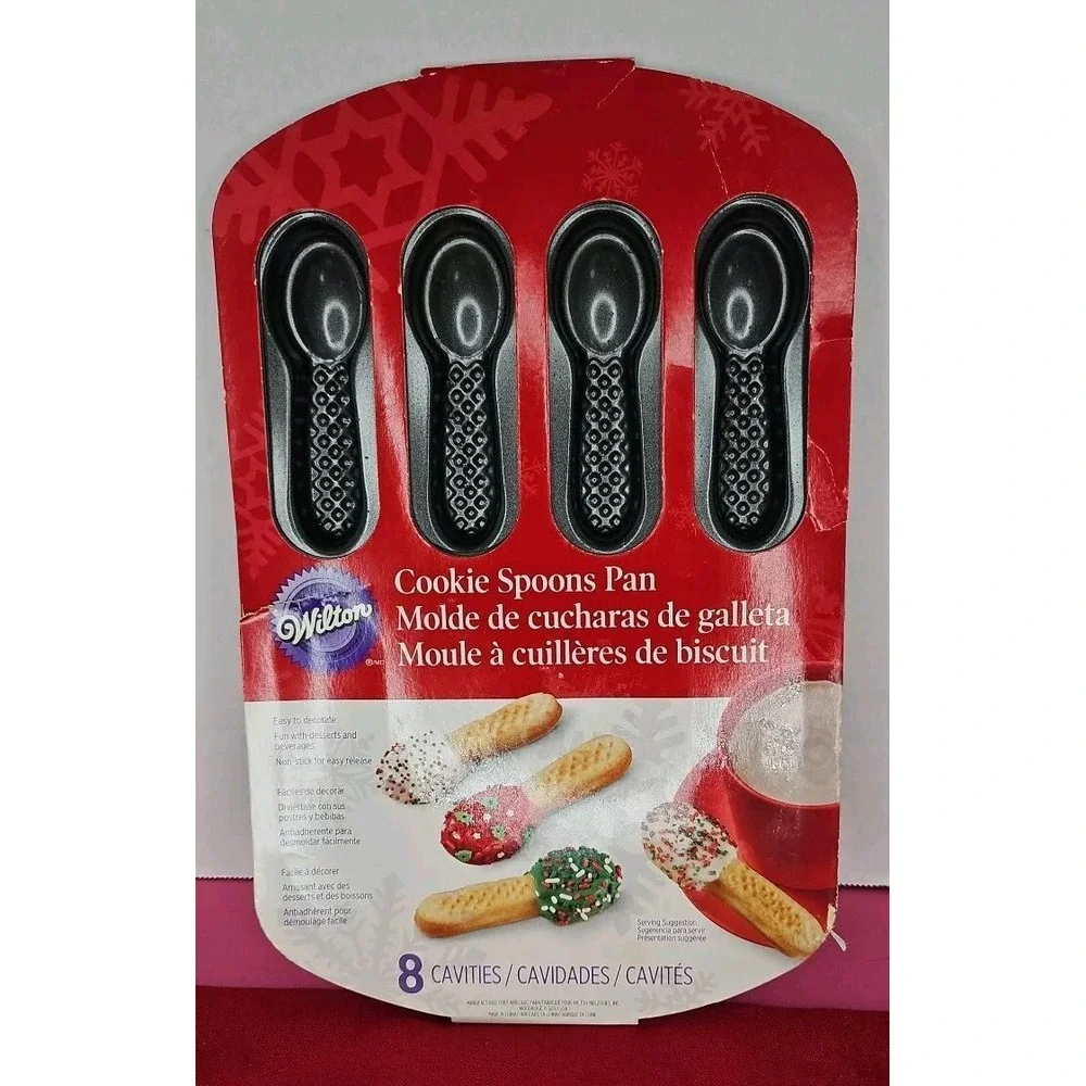 Wilton Cookie Spoons Pan Makes‎ 8 Cookies - new but paper wrap has wear